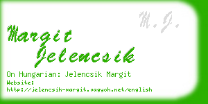 margit jelencsik business card